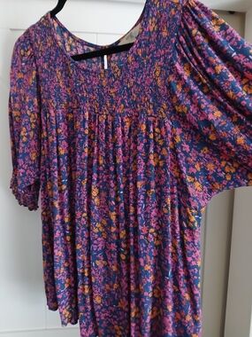 Sky Floral Dress in Purple, Pink & Orange